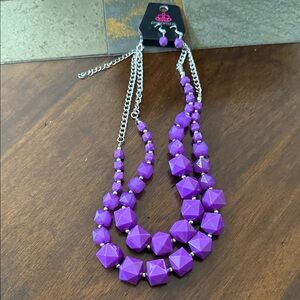 Paparazzi Vibrant Purple Geometric Necklace